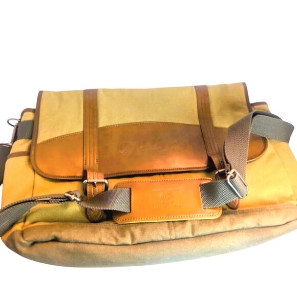 Cutter & Buck Canvas Leather Weekend Duffel Overnighter Travel Bag PS logistics - Picture 2 of 5